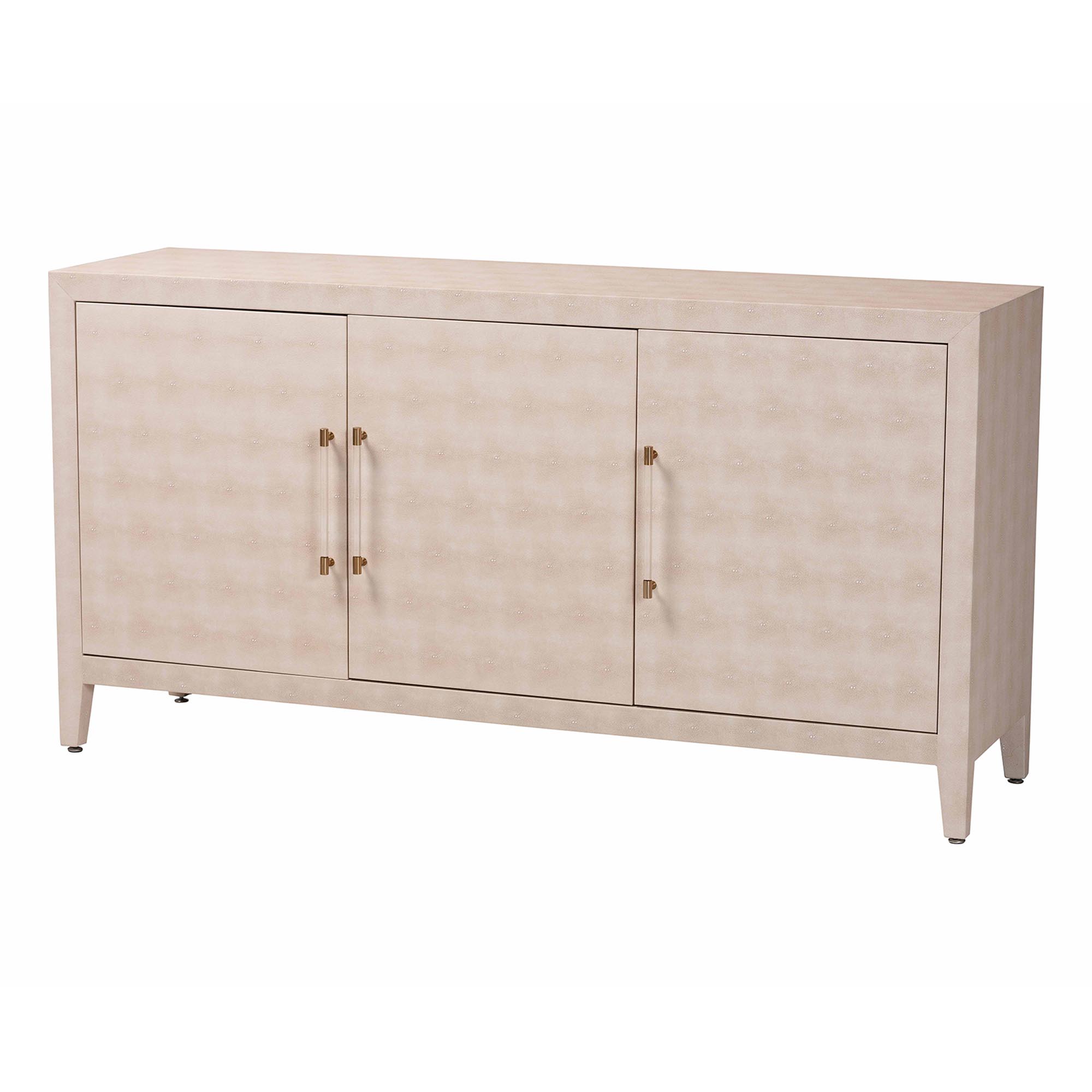 Baxton Studio Nira Faux Shagreen Sideboard  -  Contemporary 3-Door Buffet Storage Cabinet with Sleek Handles for Dining Room or Living Room Affordable modern furniture in Chicago, classic dining room furniture, modern sideboard, cheap sideboard